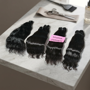 Cuticule alignée non traitée couleur naturelle extensions de cheveux vierges indiens crus femmes boucles de cheveux humains sans traitement chimique - Product Image 1