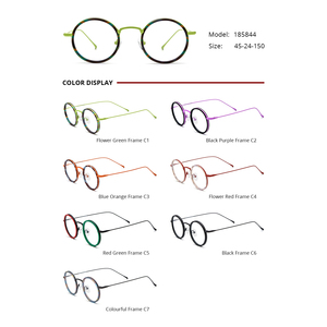 Gafas de acetato y titanio de fábrica, montura redonda de diseñador para hombre, gafas de vista ligeras para mujer, modelo 185844 - Product Image 3