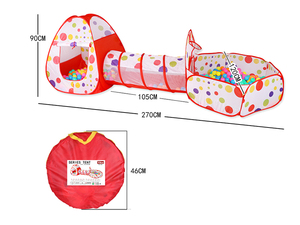 Chenghai Samtoys 3 en 1 enfants toile aire de jeux Tunnel tente océan piscine à balles bébé Camping en plein air jeu jouet Pop UP tente <span class=keywords><strong>maison</strong></span> - Product Image 2