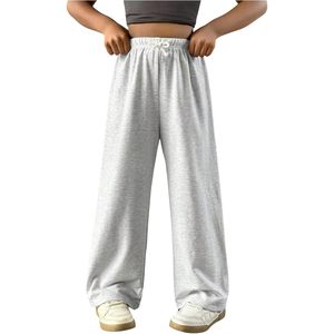 FOXA Pantalon de survêtement pour fille, taille à cordon de serrage, coupe large, décontracté, respirant, en coton, pour l'été et l'entraînement - Product Image 1
