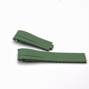 Correa de reloj con extremo curvo 20mm 21mm correa de reloj de goma para Rolex Daytona <span class=keywords><strong>Submariner</strong></span> 20mm correa de reloj - Product Image 2