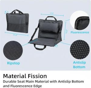 Custom Foldable Portable Floor Chair with Adjustable <b>Back</b> Support for Camping Picnic Outdoor Stadium Seat <b>Cushion</b> Chair - Product Image 3