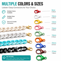Chaîne en résine acrylique épaisse personnalisée pour la fabrication de colliers et bracelets, chaîne en plastique légère et colorée pour bijoux