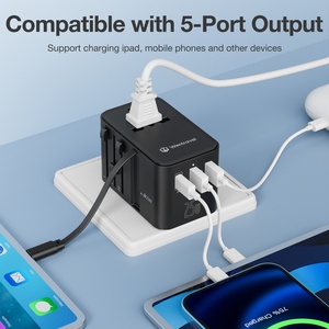 Adaptateur secteur de voyage <span class=keywords><strong>universel</strong></span> rapide Wontravel PD 25W avec technologie PPS GaN, câble rétractable pour ordinateur <span class=keywords><strong>portable</strong></span>, appareil photo, prise mondiale - Product Image 4