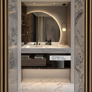 <span class=keywords><strong>Miroir</strong></span> de salle de bain <span class=keywords><strong>LED</strong></span> rétroéclairé demi-lune personnalisé, design moderne, avec anti-buée intégré pour <span class=keywords><strong>miroir</strong></span> de salle de bain <span class=keywords><strong>LED</strong></span> - Product Image 3