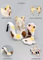 Set Kostum Hewan Bulu Imitasi Kustom Grosir, Termasuk Telinga, Ekor, dan Cakar Kucing Calico, Perlengkapan Aksesori Anime Con, Suplai Massal, Lembut