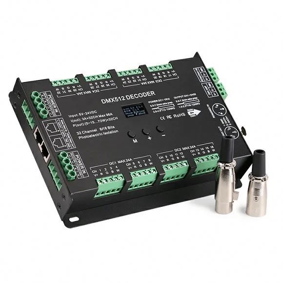 Quality DMX512 Constant Voltage Decoder 32CH Multiple Channels Application Transfer 1990 signal to PWM signal 3A