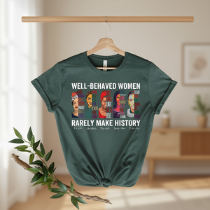 Camiseta para mujer con estampado de Well Behaved Women Rarely Make History, cuello redondo, manga corta, 100 algodón, informal, regalo inspirador - Product Image 2