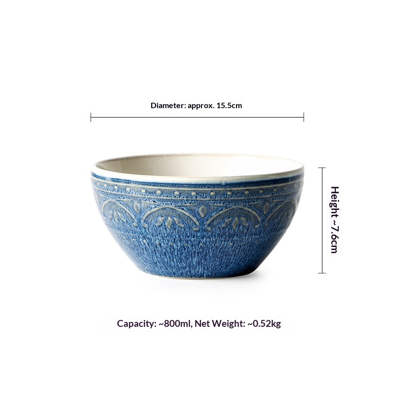 Blue 6-inch noodle bowl (15.5cm)G-820
