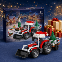 Ensemble de blocs de construction de tracteur à neige de Noël 428 pièces avec cabine à chapeau de Père Noël, arbre de Noël et accessoires de fêtes