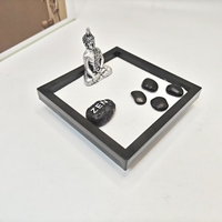 Mini jardin zen pour bureau, kit anti-stress, plateau de méditation Bouddha avec outils de bêchage, cadeau de relaxation pour le bureau
