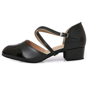 Zapatos de Baile Negros para Niñas y Mujeres, Tacón Bajo de 3.5 cm, Sandalias de Baile Latino, Salsa y <span class=keywords><strong>Tango</strong></span> para Damas, Clase de Baile - Product Image 5