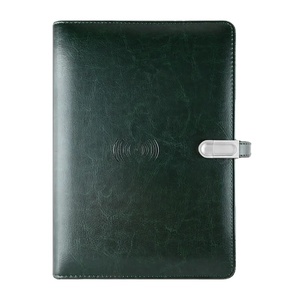 8000mAh PU cuero Notebook Power Bank cargador inalámbrico 16GB disco USB logotipo personalizado diario <span class=keywords><strong>Agenda</strong></span> - Product Image 1