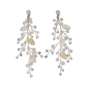 Handmade Fashion Unique Design Wedding Earrings Shell leaf shape earrings Bridal Earring