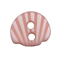 QIANXUN Supply 11.5mm merah muda berbentuk kerang 2 lubang tombol Corozo lingkungan alami tombol untuk anak-anak logo kustom Tombol