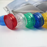 Vente en gros de moulins à herbes en plastique de haute qualité, 3 pièces, avec logo personnalisé gratuit, 40 mm, 60 mm, moins cher