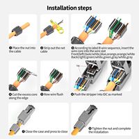 Connecteur modulaire RJ45 FTP SFTP à terminaison sur site Ethernet Cat7/Cat8 sans outil 8P8C