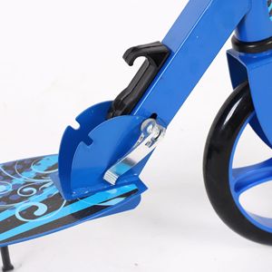 Patinete para niños de 4 ruedas, azul, altura ajustable, con freno, para niños de 6 años, vehículo ligero de dos ruedas - Product Image 3