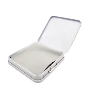 Kundenspezifische Kleine Rechteckige Schwarze Metalldose mit Klappdeckel für Zigaretten/Geschenke/Bonbons/Pfefferminz als Verpackung, Organizer und Aufbewahrungsbox für Zuhause - Product Image 1