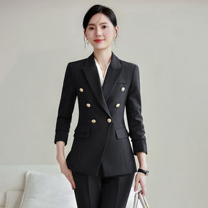 Vêtements de travail professionnels, costume à col en V pour le printemps et l'automne, pour les fonctionnaires, costume d'entretien supérieur, formel pour le lieu de travail - Product Image 6