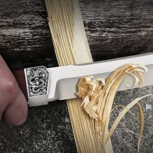 Cuchillo de Supervivencia Personalizable de Acero Inoxidable, Hoja Fija para Exteriores, Grado DIY, Mango de Madera de Sándalo Rojo, Grosor de 6 mm, HK KT021 1 - Product Image 6