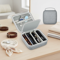 Étui de rangement pour lunettes imperméable et antichoc avec 4 compartiments individuels, poignée de transport facile, étui en EVA pour les voyages et le camping