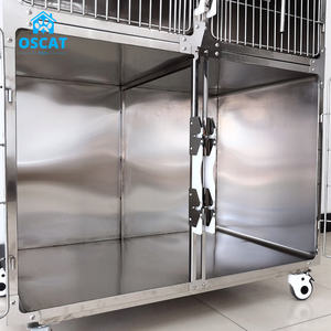 OSCAT Veterinary ICU Cages Cage sèche pour animaux de compagnie en acier inoxydable à 4 portes (sans maille et plateau) - Product Image 5