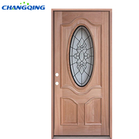 Fournisseur chinois de portes doubles en acajou massif de conception traditionnelle, ouverture manuelle, intérieur, appartement, entrée principale