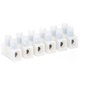 Blocco di terminali PA12, 6 pin, concavo H, colore bianco - ideale per connessioni elettriche e garantendo la sicurezza in - Product Image 1