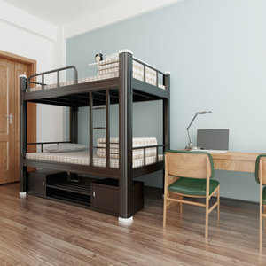 Cama litera con mesa central 1850x2000x900mm con almacenamiento para dormitorio escolar - Product Image 1