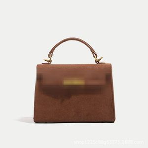 Sac à main Kelli carré horizontal tendance rétro en daim texturé avec fermoir à pression, nouvelle mode transfrontalière, sac à main polyvalent - Product Image 3