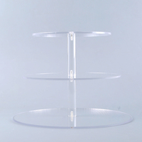 Support en acrylique Transparent pour Cupcake, matériel de découpe, présentoir à gâteau, boîte en verre PMMA, multiplexi, pour mariage/fête à plusieurs niveaux, 3 niveaux
