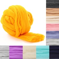 Soft Merino Wool Roving Chunky Giant Yarn Merino Hand Knitting Cotton Tube Yarn 5 cm Super Chunky Wool for Hand Knitting Blanket