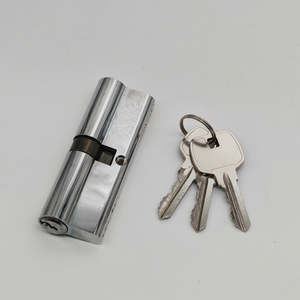 Cylindre de serrure de porte en laiton <span class=keywords><strong>avec</strong></span> coque en zinc argenté, double clé, 90 mm, <span class=keywords><strong>avec</strong></span> 3 clés en fer normales pour porte en bois, directement de l'usine - Product Image 2