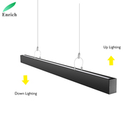 Luminaire suspendu de bureau moderne, éclairage double face haut et bas, luminaire suspendu LED, lustre linéaire LED suspendu