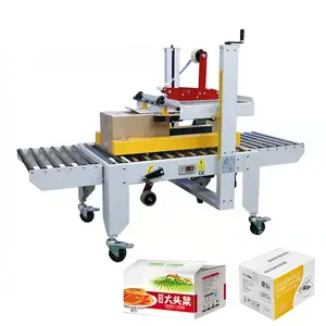 Smaller Industry Size Top Bottom Carton Box Sealing Tape Semi Automatic Packing Machine For Packaging Line