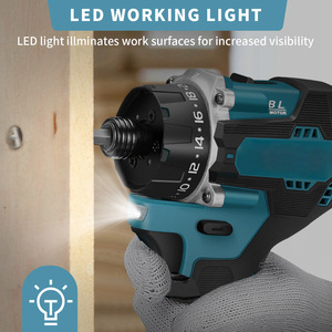 Juego de Destornilladores Portátiles, Taladro Inalámbrico de Impacto de 21V con Batería Recargable, Motor sin Escobillas Variable para Construcción BNMJ - Product Image 5