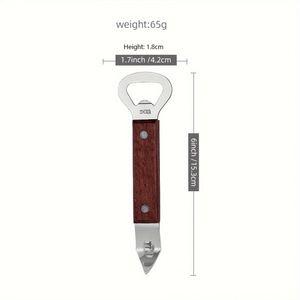Wooden Handle Bottle Opener 2 In 1 Can Opener Kitchen Gadget For Beer And Canned Food - Product Image 3