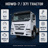 Camion tracteur diesel Sinotruk Howo7 6X4 d'occasion, 380 CV, conduite à gauche, avec suspension pneumatique et caméra arrière pour le transport