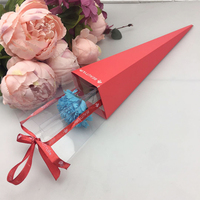 Boîte-cadeau de poche fleuriste fleurs décoration de fête de mariage longue tige rose boîte papier boîte à fleurs avec fenêtre transparente