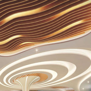 Haute qualité Guangdong métal extensible <span class=keywords><strong>plafond</strong></span> plaque aluminium Temple bande Grain de bois plafonds perforés matériaux de construction pour - Product Image 2
