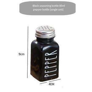 Ensemble distributeur d'huile et de <span class=keywords><strong>vinaigre</strong></span> en verre noir et <span class=keywords><strong>blanc</strong></span> de 500 ml avec salières et poivrières, support métallique, ensemble de condiments de cuisine minimaliste - Product Image 6