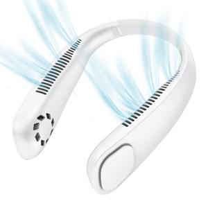 Ventilateur de cou portable, nouveau design 2024, batterie 2100 mAh, rechargeable par USB, brumisateur, trois vitesses, pour voiture et extérieur - Product Image 1