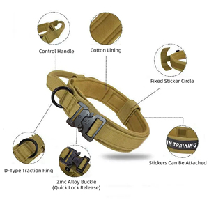 多色ナイロン快適犬用トレーニングカラー戦術的なペットカラーベルクロパッチ固定サイズ - Product Image 3