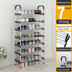 Bán buôn 6/7/8 lớp kim loại đơn giản Giày giá với <span class=keywords><strong>5</strong></span> ống mỗi lớp chống gỉ giày lưu trữ giá cho lối vào, phòng khách - Product Image 5