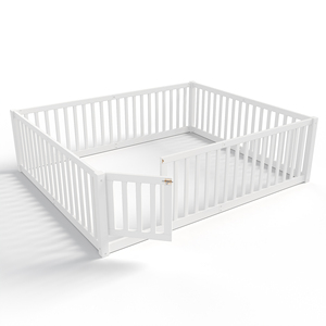 Corralito de Madera Blanco para Bebés con Puerta, Gran Área de Juego Segura para Niños Pequeños, Centro de Actividades Plegable para Guardería y Sala de Juegos - Product Image 6