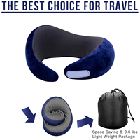 Oreiller de voyage ergonomique en mousse à mémoire de forme en U pour le cou et le dos – Écologique, réglable, massant, portable et rafraîchissant