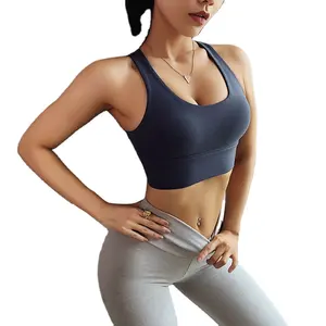 2024 nouveau Design gym fitness yoga femmes sport gilet dos croisé yoga soutien-gorge respirant haut court gilet décontracté