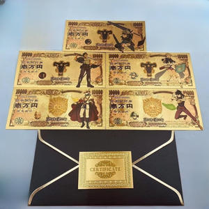 ธนบัตรที่ระลึกอนิเมะญี่ปุ่นคลาสสิก ลายโคลเวอร์ ธนบัตรทองคำ ลายเคลื่อนไหว  แผ่นทองคำเปลว ของสะสมสำหรับเป็นของขวัญ - Product Image 2