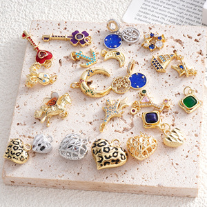 Copper Alloy Heart Charms Hollow Pendants For DIY Jewelry Making Unisex Accessories China Origin YT H271 - Product Image 1